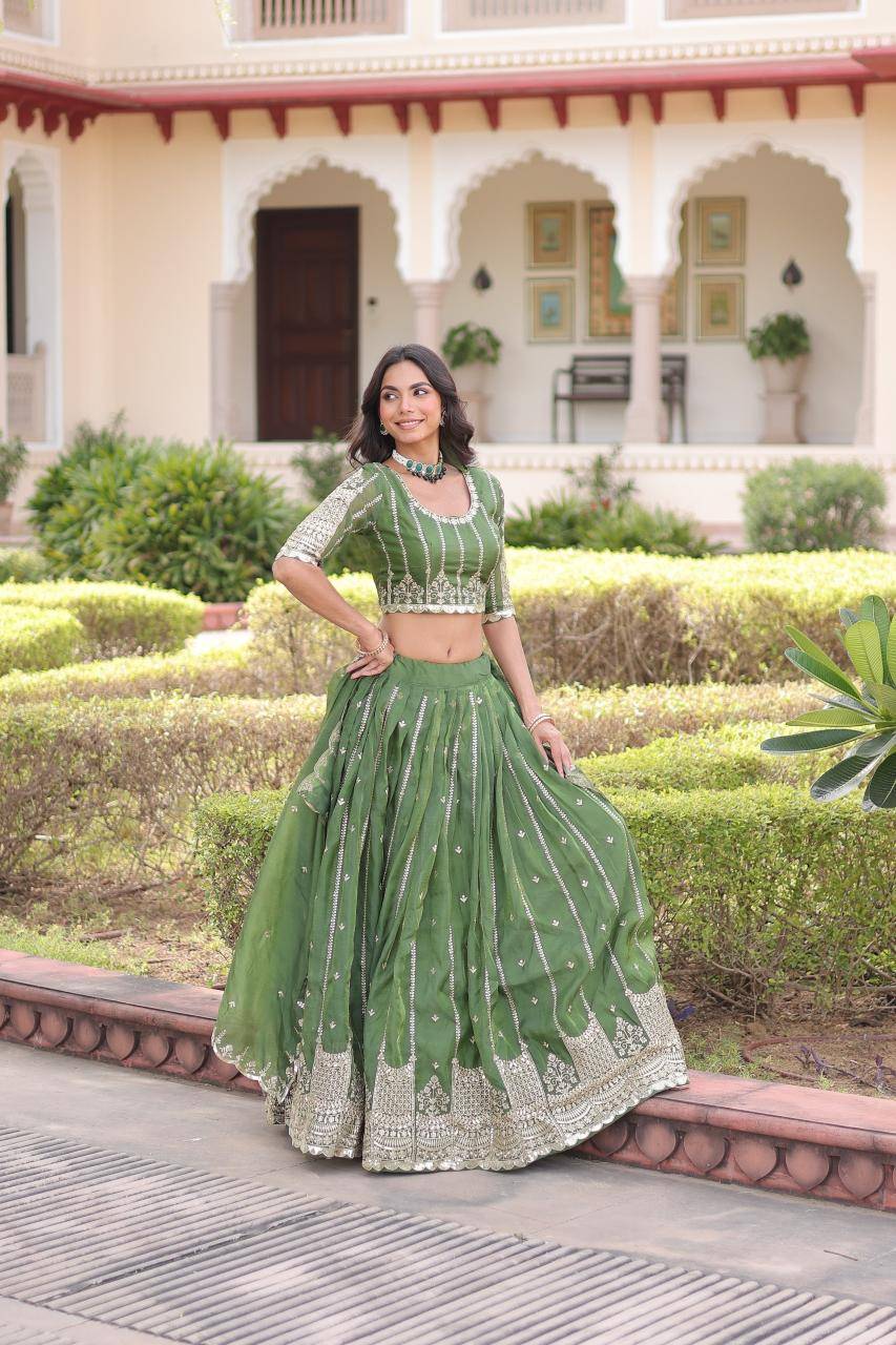 KA 5056 Crush Green Lehenga choli wholesale suppliers in Pune